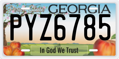 GA license plate PYZ6785