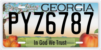 GA license plate PYZ6787