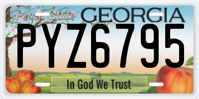 GA license plate PYZ6795