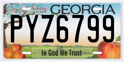 GA license plate PYZ6799