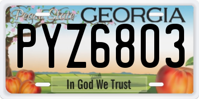 GA license plate PYZ6803