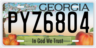GA license plate PYZ6804