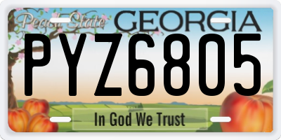 GA license plate PYZ6805