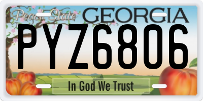 GA license plate PYZ6806