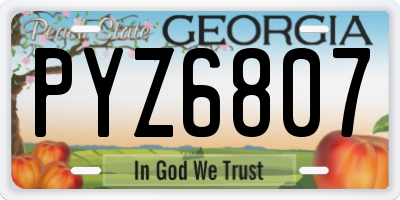 GA license plate PYZ6807