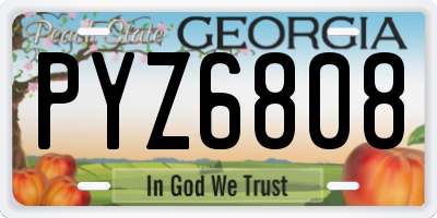 GA license plate PYZ6808
