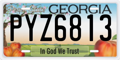 GA license plate PYZ6813