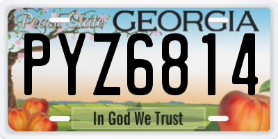 GA license plate PYZ6814