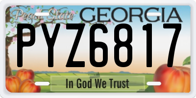 GA license plate PYZ6817