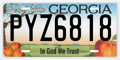 GA license plate PYZ6818