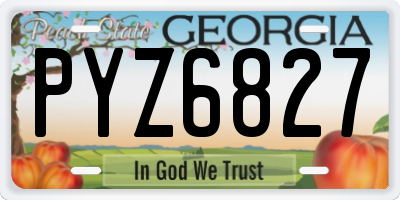GA license plate PYZ6827