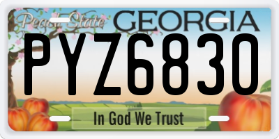 GA license plate PYZ6830