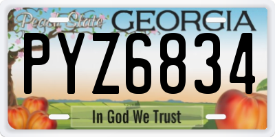 GA license plate PYZ6834