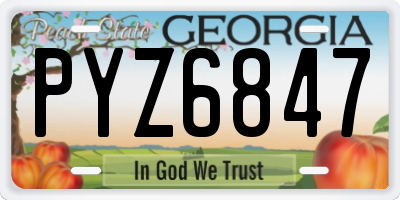 GA license plate PYZ6847