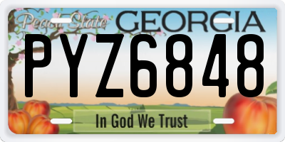 GA license plate PYZ6848