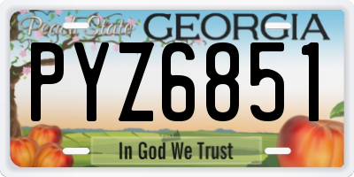 GA license plate PYZ6851