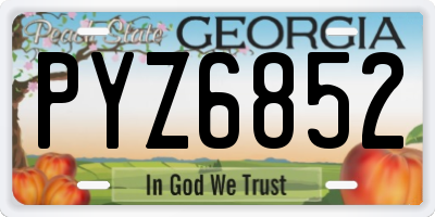 GA license plate PYZ6852