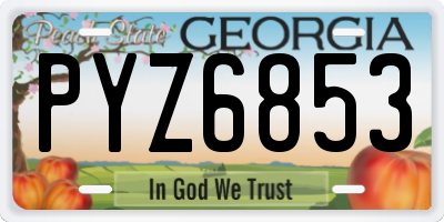 GA license plate PYZ6853