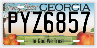 GA license plate PYZ6857