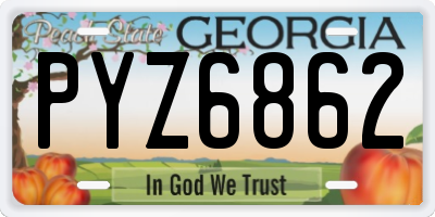 GA license plate PYZ6862
