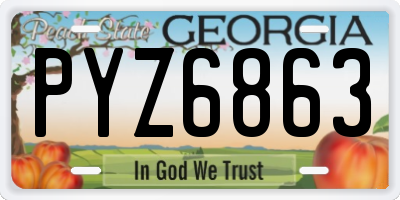 GA license plate PYZ6863