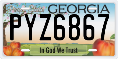 GA license plate PYZ6867