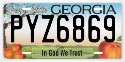 GA license plate PYZ6869
