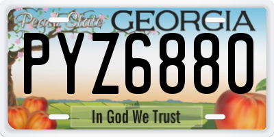 GA license plate PYZ6880