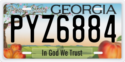 GA license plate PYZ6884