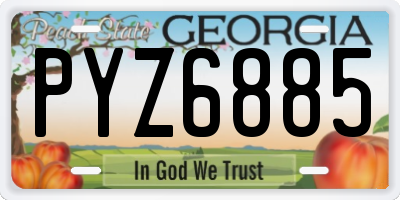 GA license plate PYZ6885