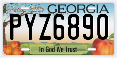 GA license plate PYZ6890