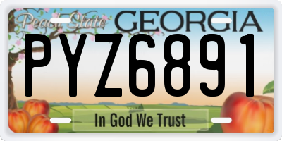 GA license plate PYZ6891