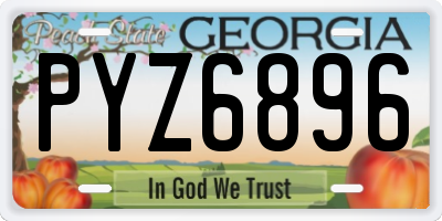 GA license plate PYZ6896