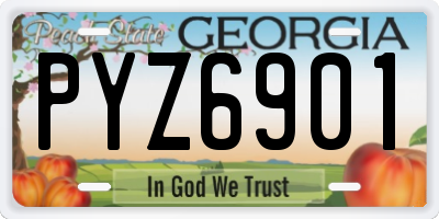 GA license plate PYZ6901