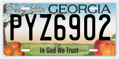 GA license plate PYZ6902