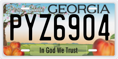GA license plate PYZ6904
