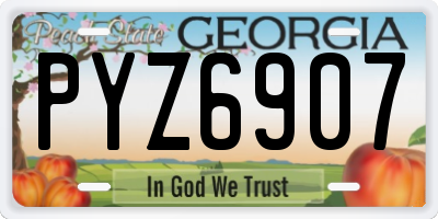 GA license plate PYZ6907