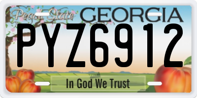 GA license plate PYZ6912