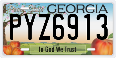 GA license plate PYZ6913