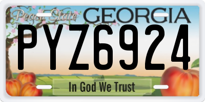 GA license plate PYZ6924