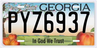 GA license plate PYZ6937
