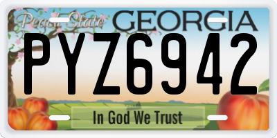 GA license plate PYZ6942