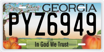 GA license plate PYZ6949