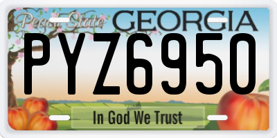 GA license plate PYZ6950