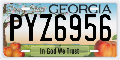GA license plate PYZ6956