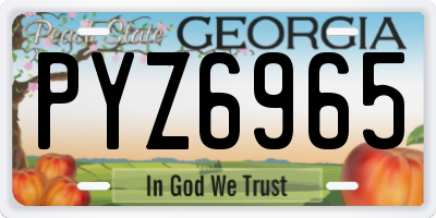 GA license plate PYZ6965