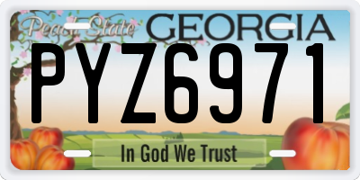 GA license plate PYZ6971