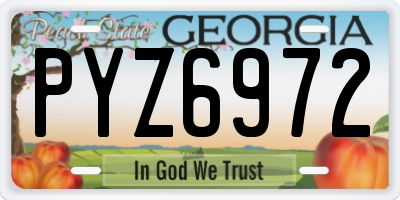 GA license plate PYZ6972