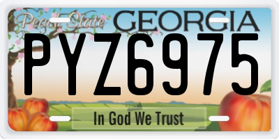 GA license plate PYZ6975