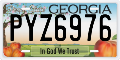 GA license plate PYZ6976